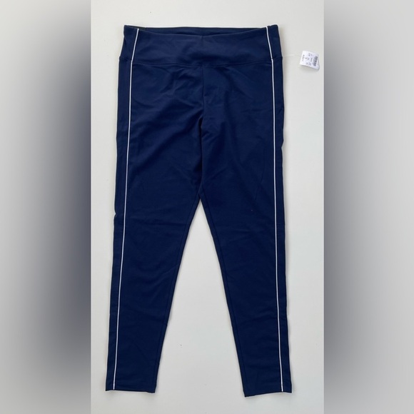 J.Crew Factory Women's Navy Leggings with White Ribbing LARGE, New with Tags - Picture 1 of 11